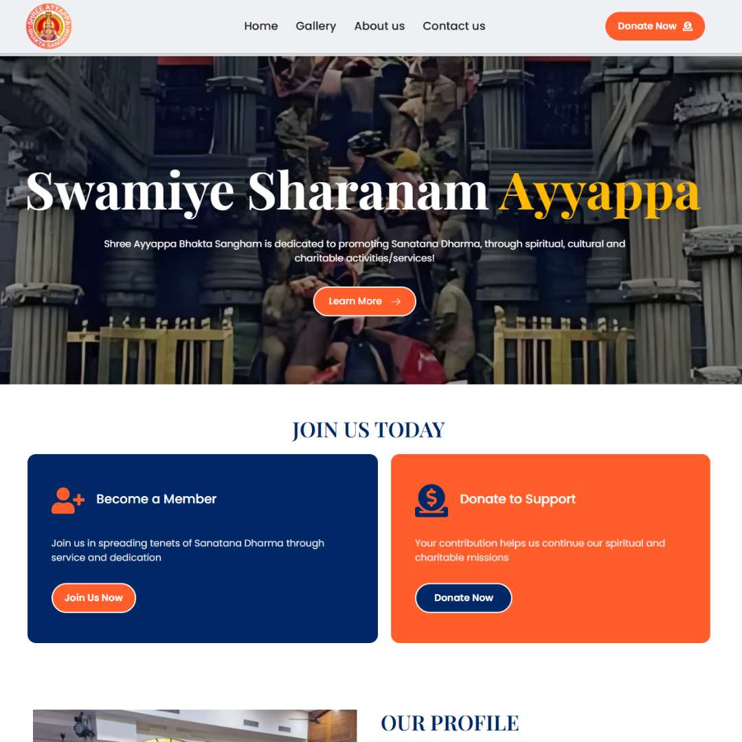 Ayyappa Marol - Shree Ayyappa Bhakta Sangham - Website Development - Abunvo Client